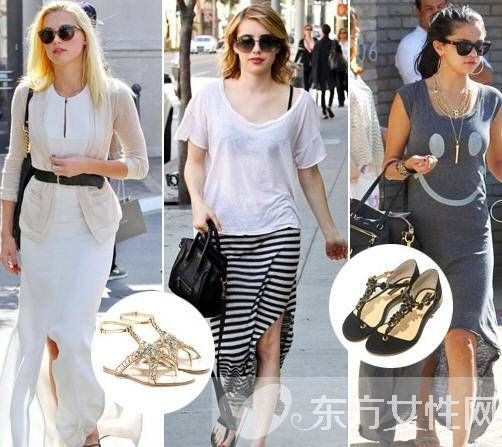 好萊塢女星也愛它 平底涼鞋搭上長(zhǎng)裙真是美極了