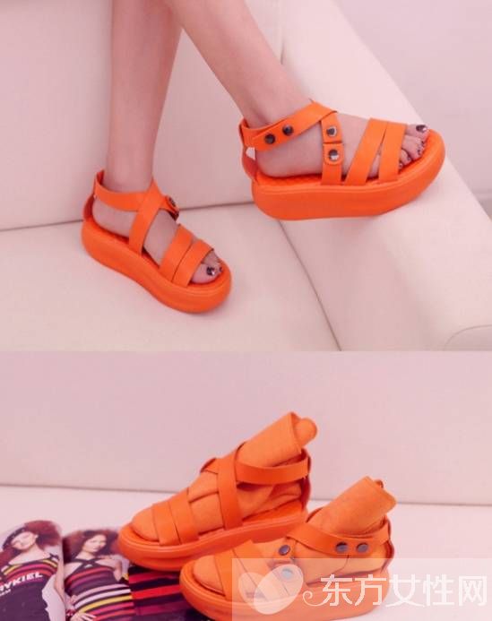 夏季女生時(shí)尚皮涼鞋 充滿著可愛的潮流感