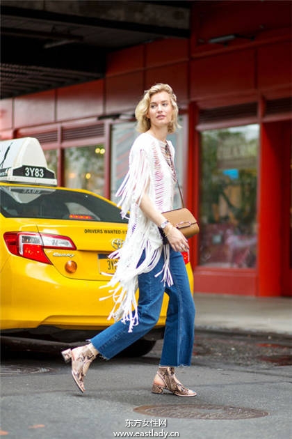 俐落率性風(fēng) 粗跟鞋百搭穿法