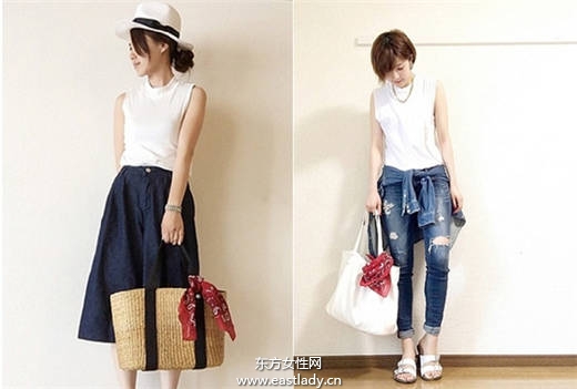 日本妞真會玩 一塊頭巾玩出百變造型