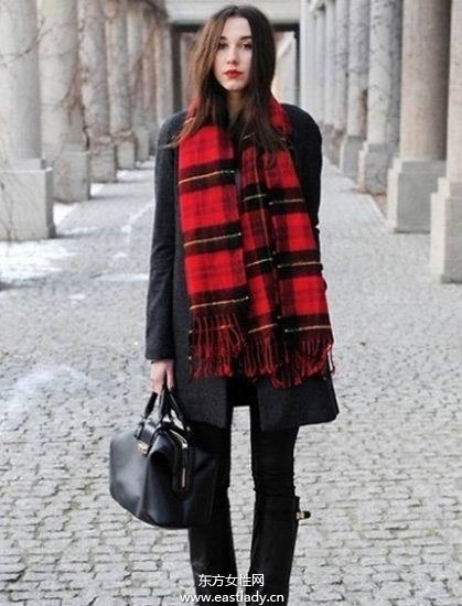 保暖圍巾搭配潮流服飾穿出時尚風格