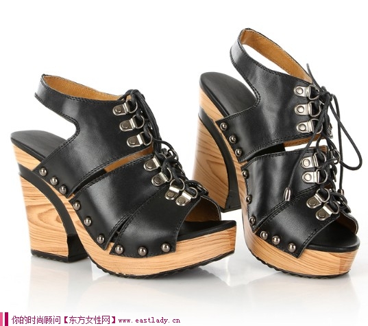 2012新款高跟魚嘴鞋 加上系帶設計個性十足