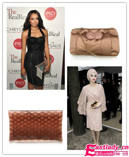 早春學(xué)女星手拿包服飾搭配