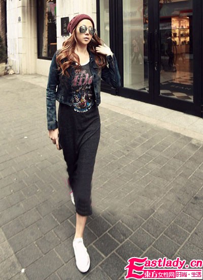 牛仔外套+裙裝 完美MIX甜美酷辣范