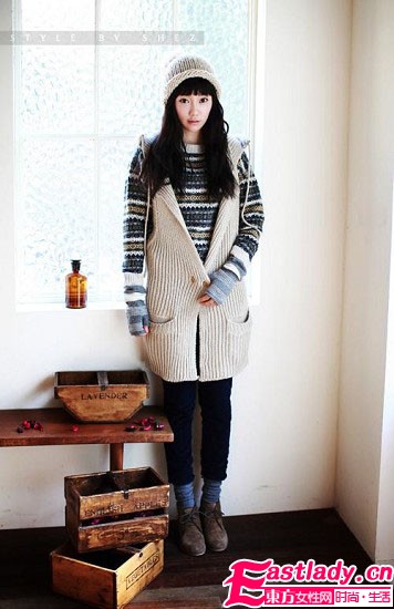冬季要的就是這個(gè)范 人見(jiàn)人愛(ài)粗棒針毛衣
