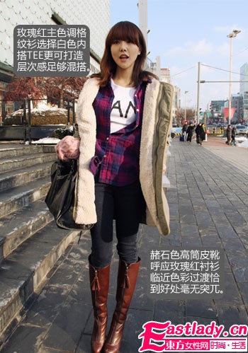 豐富色彩毛料格子衣 帶你走出黑白季