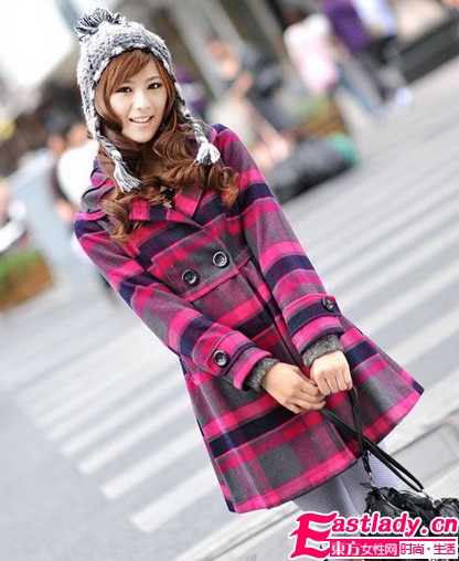 艷麗格子大衣 流行新坐標(biāo)
