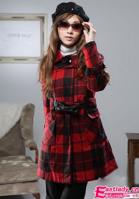 艷麗格子大衣 流行新坐標