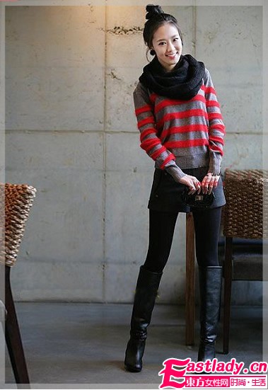 秋冬毛衣配長(zhǎng)靴穿出高挑氣質(zhì)