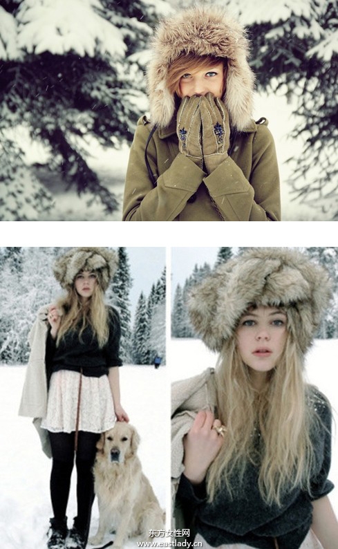 時(shí)尚皮草帽給冬日帶來一絲暖意