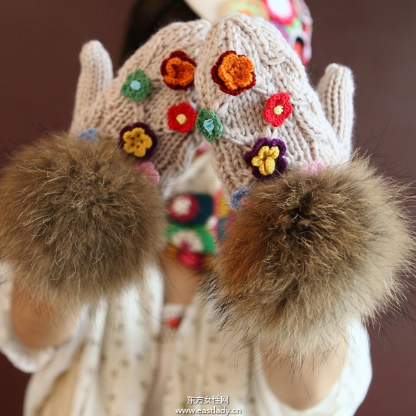 時(shí)尚可愛(ài)毛線手套帶給你春天般的感覺(jué)