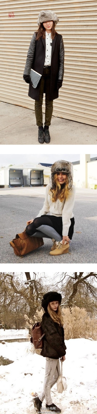 時(shí)尚皮草帽給冬日帶來(lái)一絲暖意