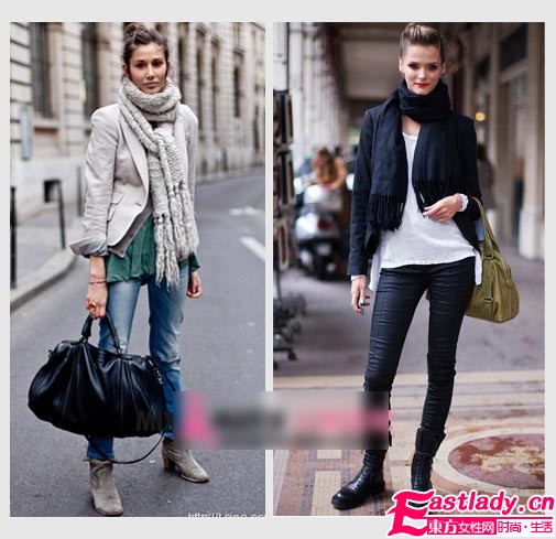 氣質(zhì)女郎圍巾秀 系出街頭好印象