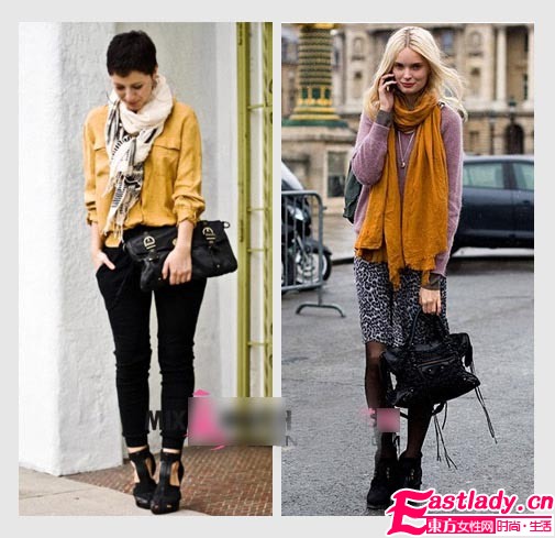 氣質(zhì)女郎圍巾秀 系出街頭好印象