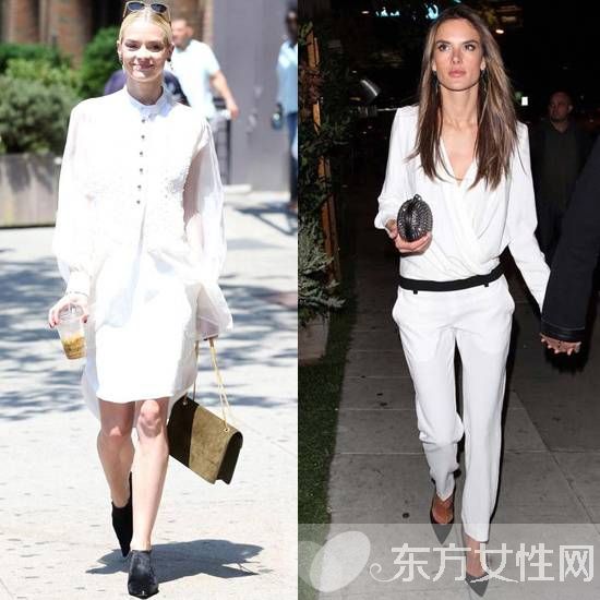 女士白襯衣的穿法推薦 歐美街頭最常見的穿搭法