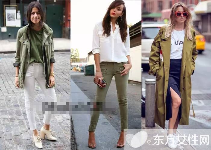 軍綠色外套搭配圖片推薦 歐美街頭最常見穿搭法