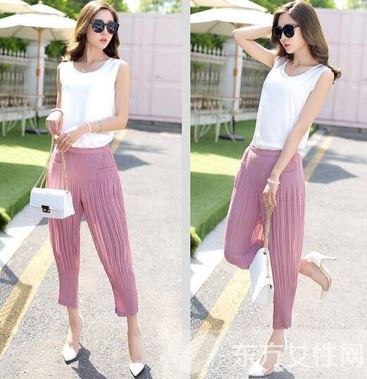 韓版時(shí)尚都市OL七分褲搭配 精致不缺乏舒適感