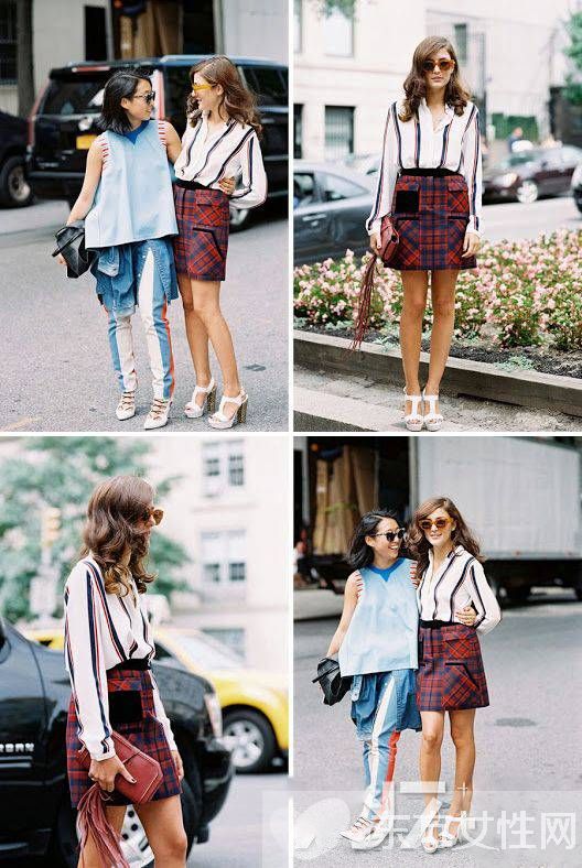 彩色條紋上衣怎么搭配 巧妙穿法彰顯青春范兒