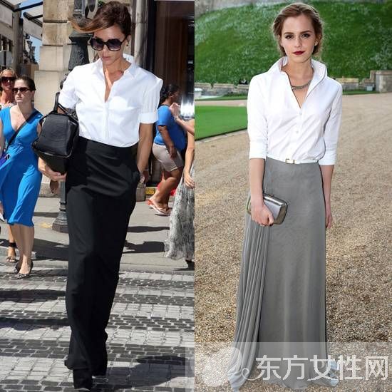 女士白襯衣的穿法推薦 歐美街頭最常見的穿搭法