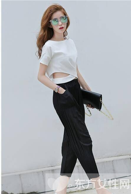 韓版時(shí)尚都市OL七分褲搭配 精致不缺乏舒適感