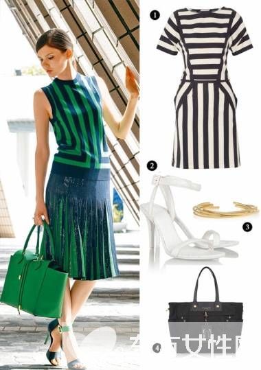?；觑L再掀一片熱潮 經(jīng)典條紋連衣裙時尚搭