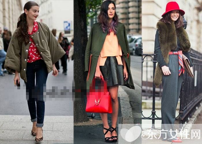 軍綠色外套搭配圖片推薦 歐美街頭最常見穿搭法