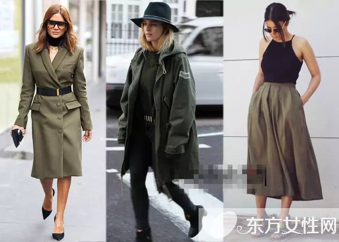 軍綠色外套搭配圖片推薦 歐美街頭最常見穿搭法
