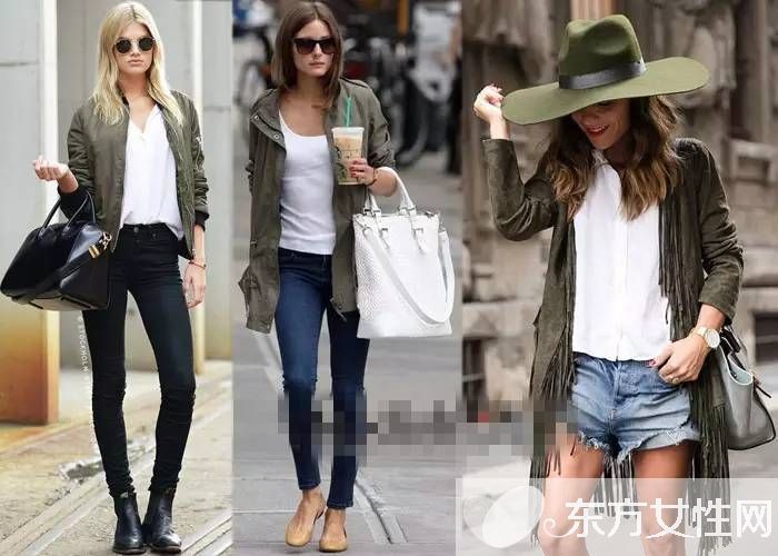 軍綠色外套搭配圖片推薦 歐美街頭最常見穿搭法