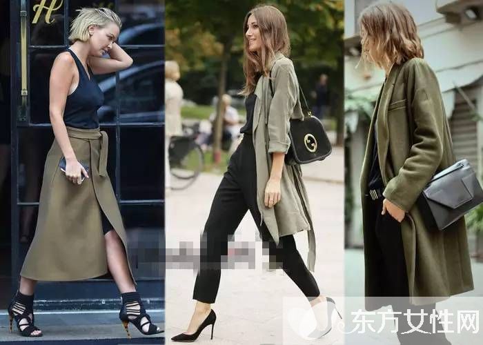 軍綠色外套搭配圖片推薦 歐美街頭最常見穿搭法