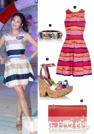 ?；觑L再掀一片熱潮 經(jīng)典條紋連衣裙時尚搭