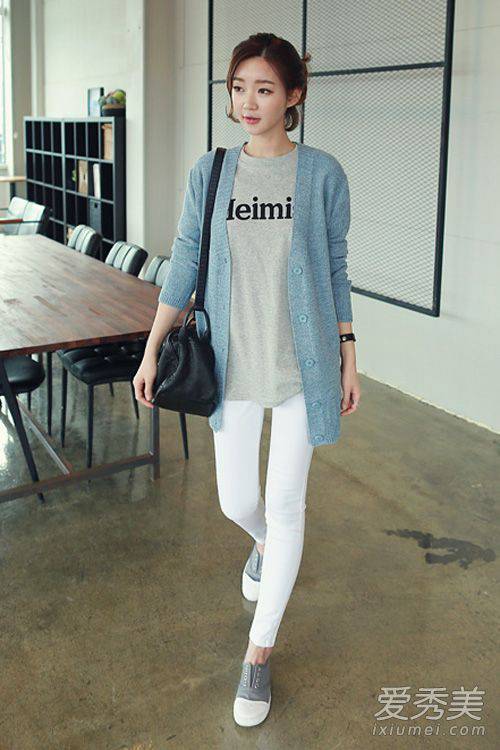 針織開衫如何搭配 韓國街拍達(dá)人親身示范