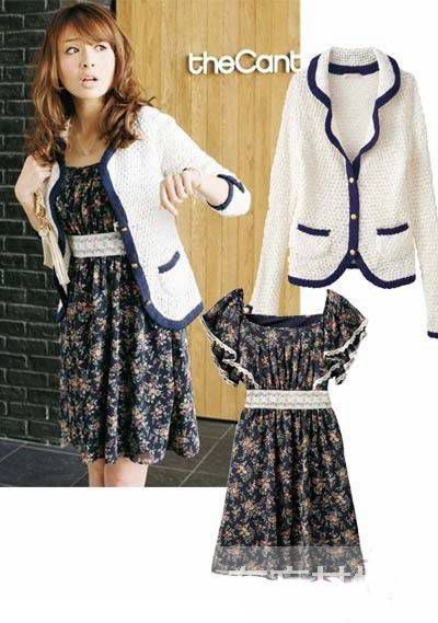 女生碎花連衣裙搭配 混搭感既時(shí)尚又知性