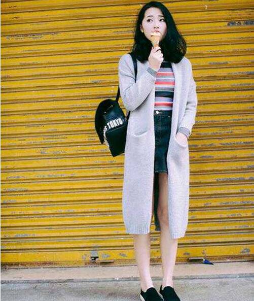 長(zhǎng)款開(kāi)衫毛衣外套搭配 一秒凸顯女神范