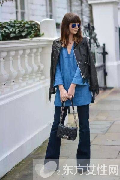 流蘇皮衣穿出身材好比例 巧妙搭配顯出大長(zhǎng)腿