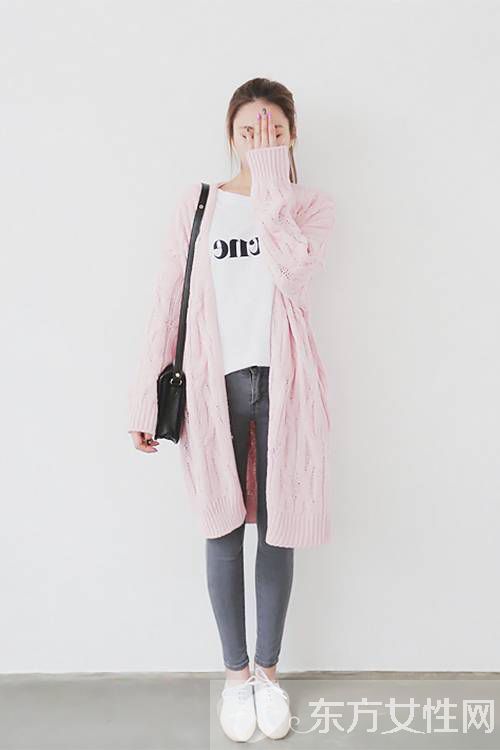 韓版長款針織開衫搭配 搭對了秒變韓系萌妹