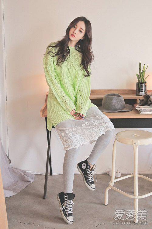 韓國(guó)早春街拍 冰淇淋色毛衣美哭你