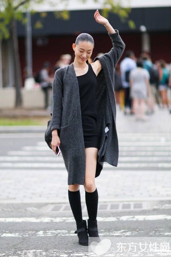 長款開衫針織衫搭配示范 學會了瞬間美cry