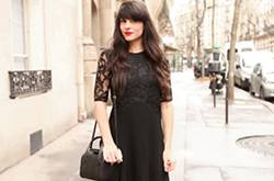 黑色蕾絲連衣裙顯高又顯瘦 變瘦子其實(shí)很簡單