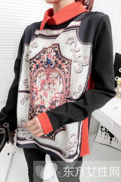 歐美復(fù)古風(fēng)碎花襯衫搭配 奢華霸氣盡顯女王氣質(zhì)范兒