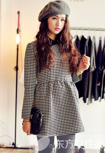 小清新時(shí)尚冬季女裝搭配守則必看 格子元素文藝范足