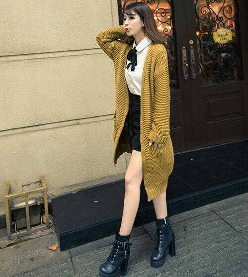 長(zhǎng)款開(kāi)衫毛衣外套搭配 一秒凸顯女神范