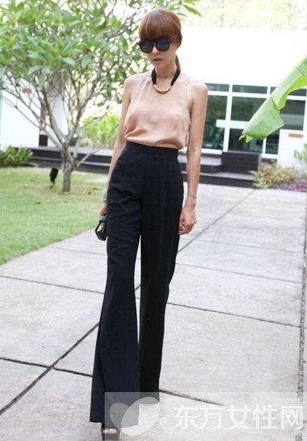 女生夏季寬腿褲服裝搭配 學會了時髦又起范兒