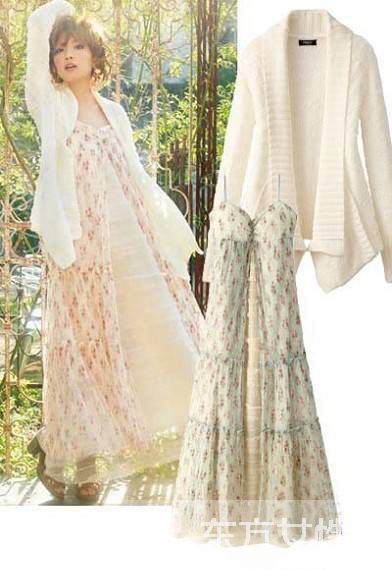 女生碎花連衣裙搭配 混搭感既時(shí)尚又知性