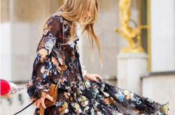 歐美時尚街拍 早春長裙搭配美美噠