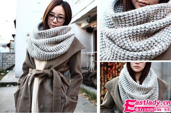 冬季保暖搭 圍巾越大越有范