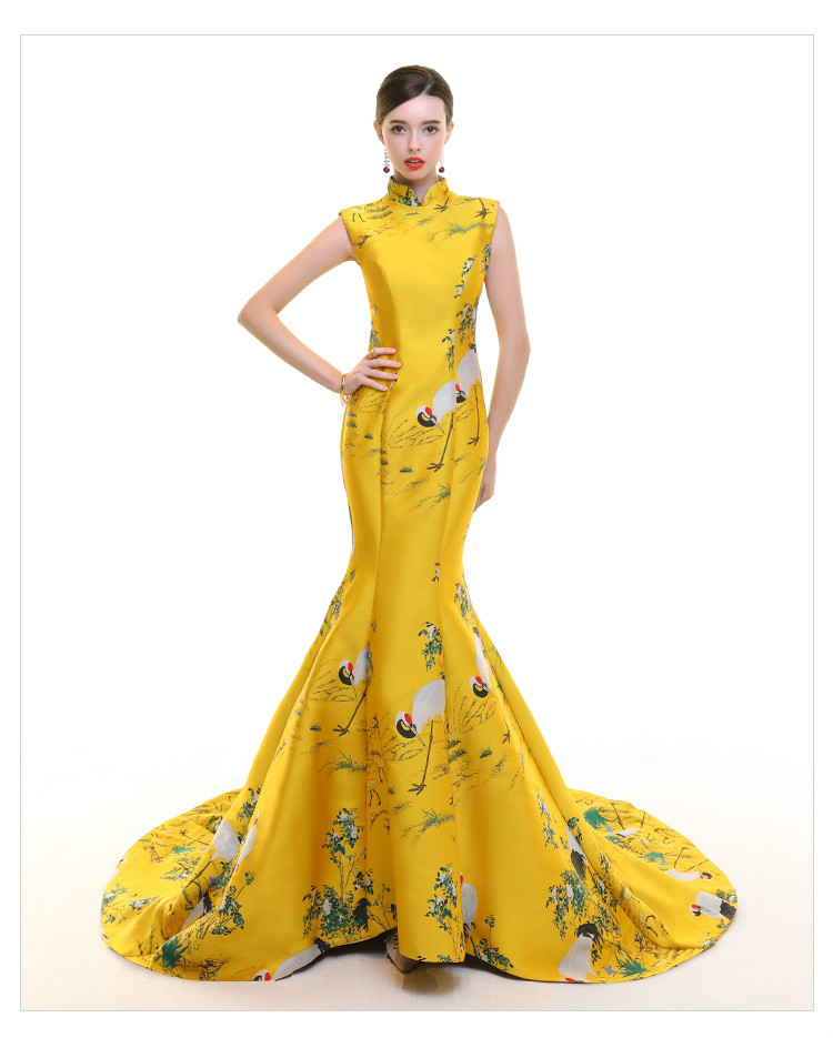 高貴優(yōu)雅的魚(yú)尾旗袍禮服《一》