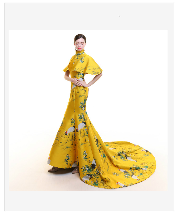 高貴優(yōu)雅的魚(yú)尾旗袍禮服《一》