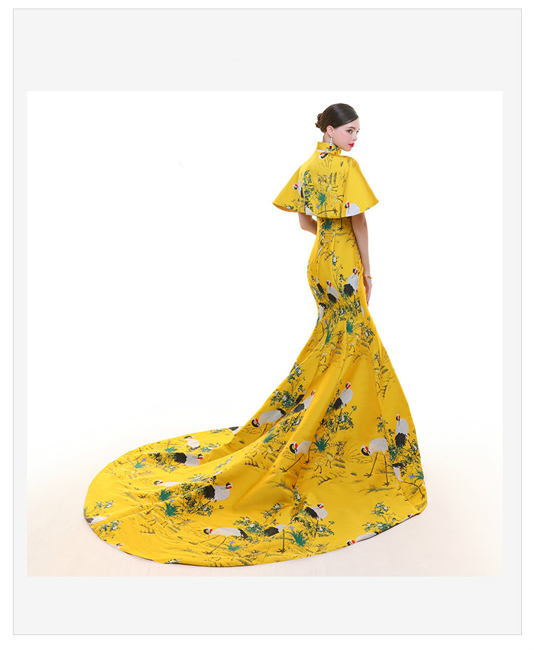 高貴優(yōu)雅的魚(yú)尾旗袍禮服《一》