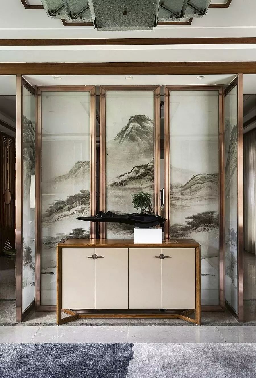 新中式玄關(guān)，推開門就讓人驚艷到心!