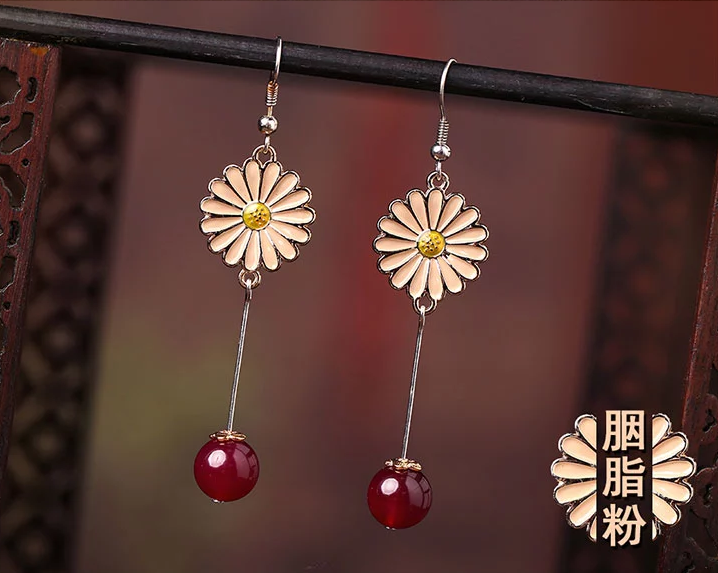 匠心啟航閱讀時(shí)尚花朵吊墜復(fù)古可愛(ài)耳環(huán)